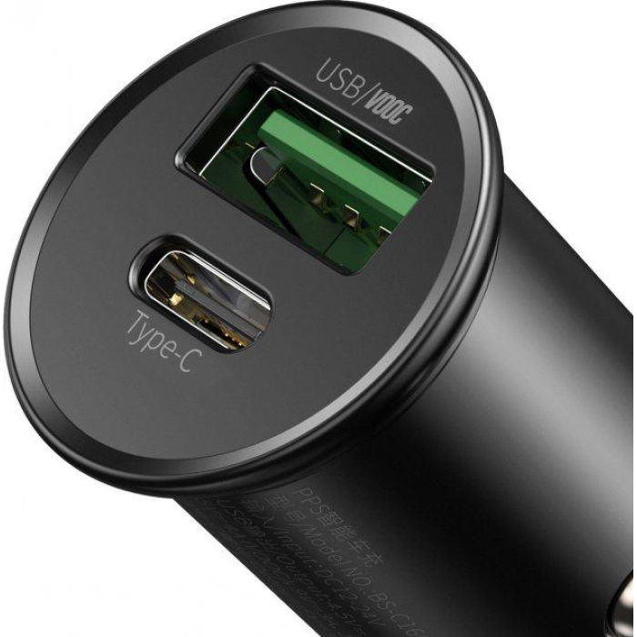 АЗП Baseus Circular Metal PPS 30W USB (black)