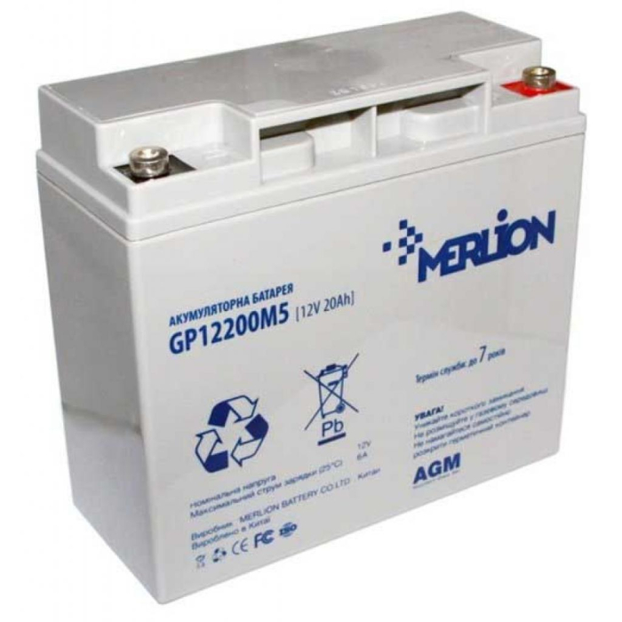 Батарея до ДБЖ Merlion 12V-20Ah PREMIUM (GP12200M5PREMIUM) UA