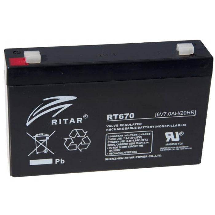 Батарея до ДБЖ Ritar 6V-7.0Ah (RT670) UA