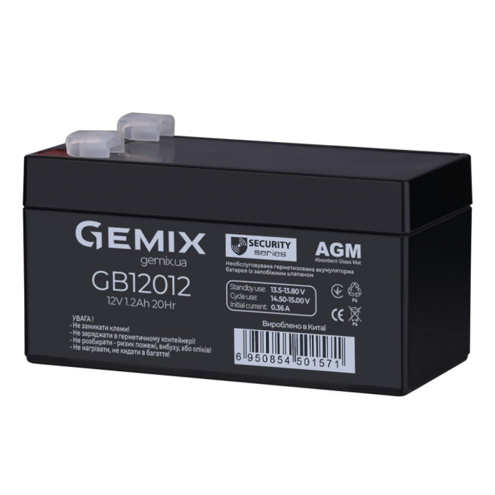 Батарея до ДБЖ Gemix GB 12В 1.2Ач (GB12012) UA