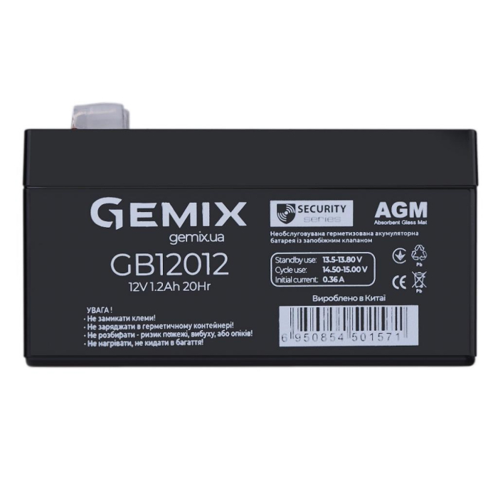 Батарея до ДБЖ Gemix GB 12В 1.2Ач (GB12012) UA