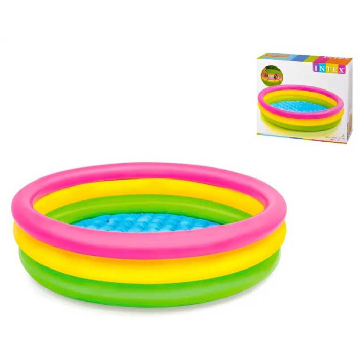 Intex Бассейн 57412 NP "Радуга" (6) 3 кільця, розміром 114х25см, обсяг: 136л, вага: 1,2 кг, від 3 до 6 років