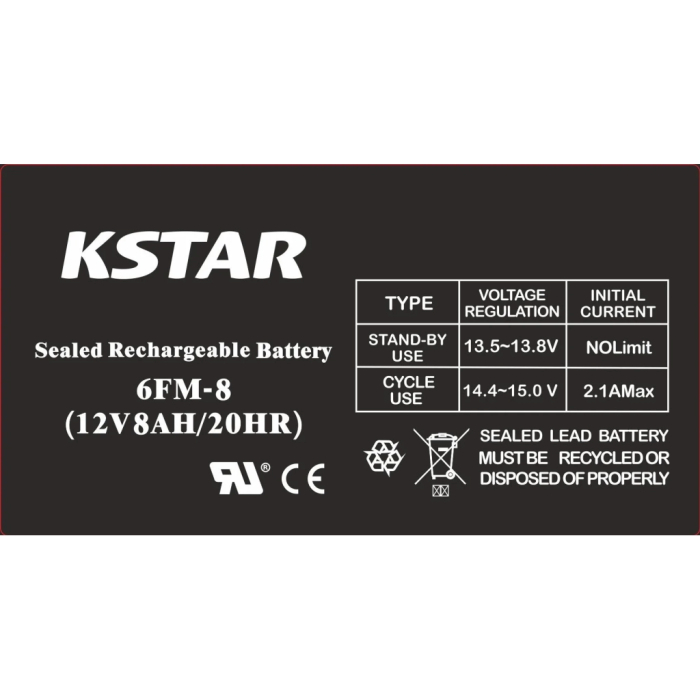 Батарея до ДБЖ Kstar 12V 8Ah (6-FM-8) UA