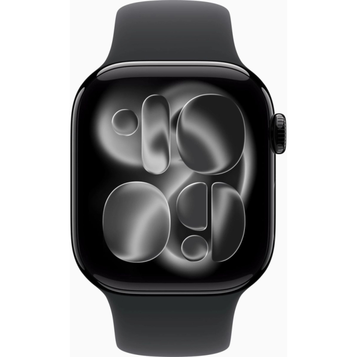 Apple Watch Series 11 GPS 42mm Jet Black Aluminium Case with Black Sport Band - S/M UA