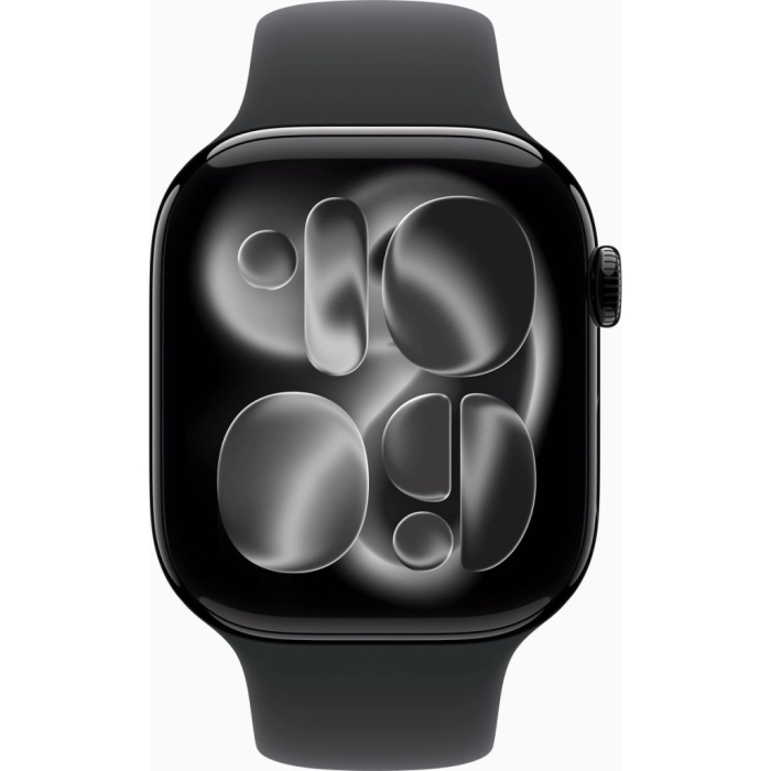 Apple Watch Series 11 GPS 46mm Jet Black Aluminium Case with Black Sport Band - S/M UA