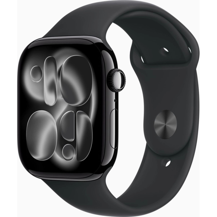 Apple Watch Series 11 GPS 46mm Jet Black Aluminium Case with Black Sport Band - M/L UA