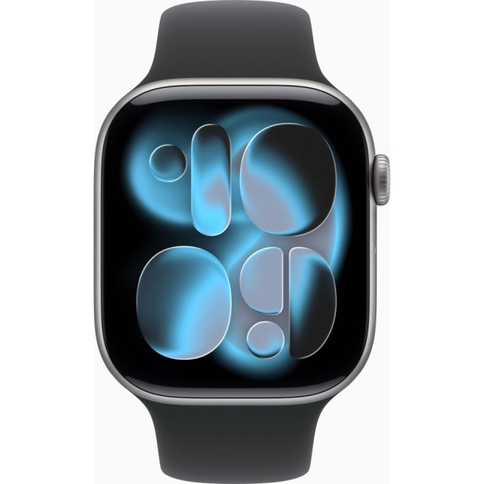 Apple Watch Series 11 GPS 46mm Space Grey Aluminium Case with Black Sport Band - M/L UA