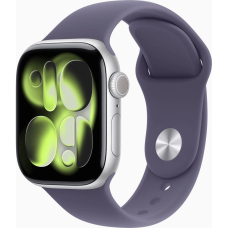Apple Watch Series 11 GPS + Cellular 42mm Silver Aluminium Case with Purple Fog Sport Band - S/M UA