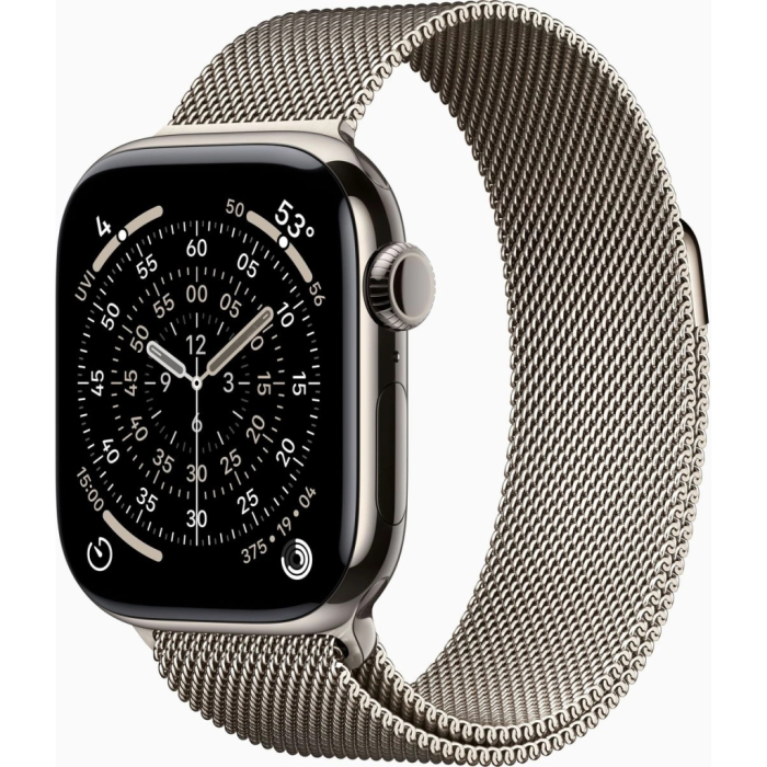 Apple Watch Series 11 GPS + Cellular 42mm Natural Titanium Case with Natural Milanese Loop UA