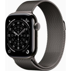 Apple Watch Series 11 GPS + Cellular 42mm Slate Titanium Case with Slate Milanese Loop UA