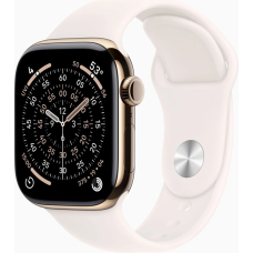 Apple Watch Series 11 GPS + Cellular 42mm Gold Titanium Case with Light Blush Sport Band - S/M UA