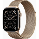 Apple Watch Series 11 GPS + Cellular 42mm Gold Titanium Case with Gold Milanese Loop UA