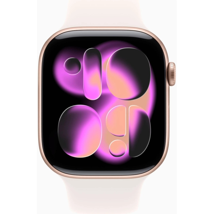 Apple Watch Series 11 GPS + Cellular 46mm Rose Gold Aluminium Case with Light Blush Sport Band - M/L UA