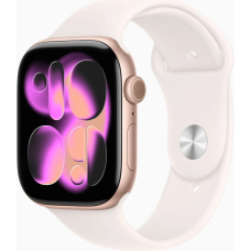 Apple Watch Series 11 GPS + Cellular 46mm Rose Gold Aluminium Case with Light Blush Sport Band - M/L UA
