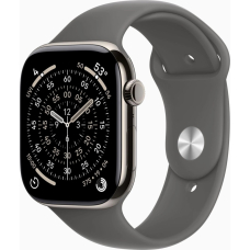 Apple Watch Series 11 GPS + Cellular 46mm Natural Titanium Case with Stone Grey Sport Band - S/M UA