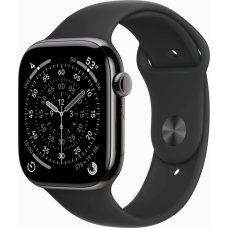 Apple Watch Series 11 GPS + Cellular 46mm Slate Titanium Case with Black Sport Band - M/L UA
