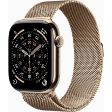 Apple Watch Series 11 GPS + Cellular 46mm Gold Titanium Case with Gold Milanese Loop - S/M UA