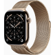 Apple Watch Series 11 GPS + Cellular 46mm Gold Titanium Case with Gold Milanese Loop - M/L UA