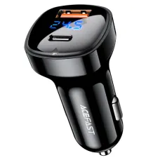 Автомобильное зарядное устройство Acefast B4 Digital Display USB-C + USB-A 66w