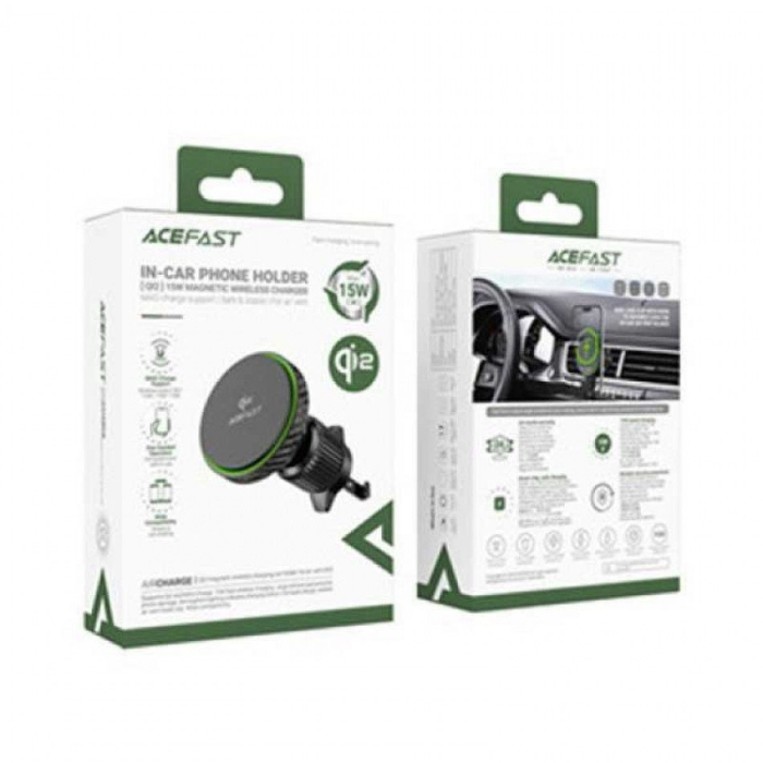 Автотримач з бездротовою зарядкою Acefast D33 Qi2 Magnetic Air Vent Series