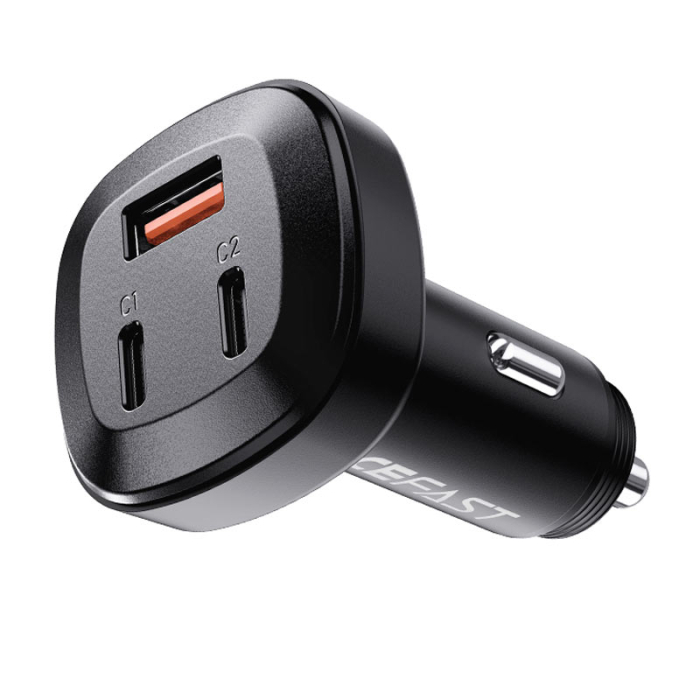 Автомобільний зарядний пристрій Acefast Metal B3 USB-C+USB-C+USB-A 66W