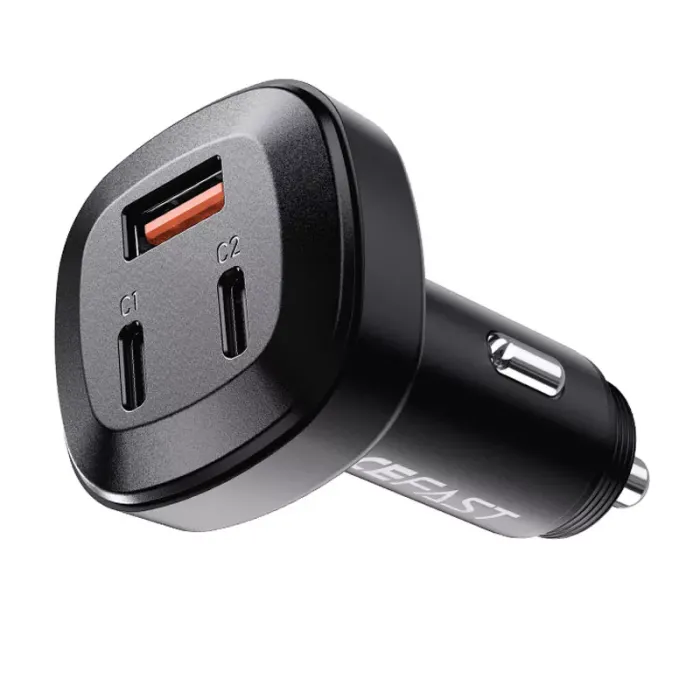 Автомобільний зарядний пристрій Acefast Metal B3 USB-C+USB-C+USB-A 66W