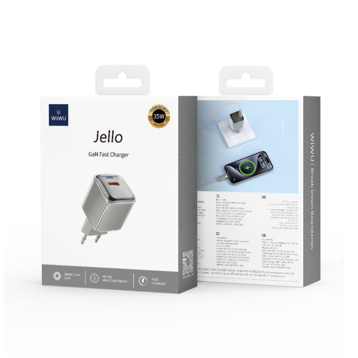 Адаптер Wiwu Wi-U032 Jello 35W QC+PD GaN Series