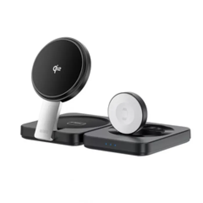 Бездротова зарядка Wiwu Wi-W028 3in1 Qi2 Folding Series [Phone/Earphone/Watch]