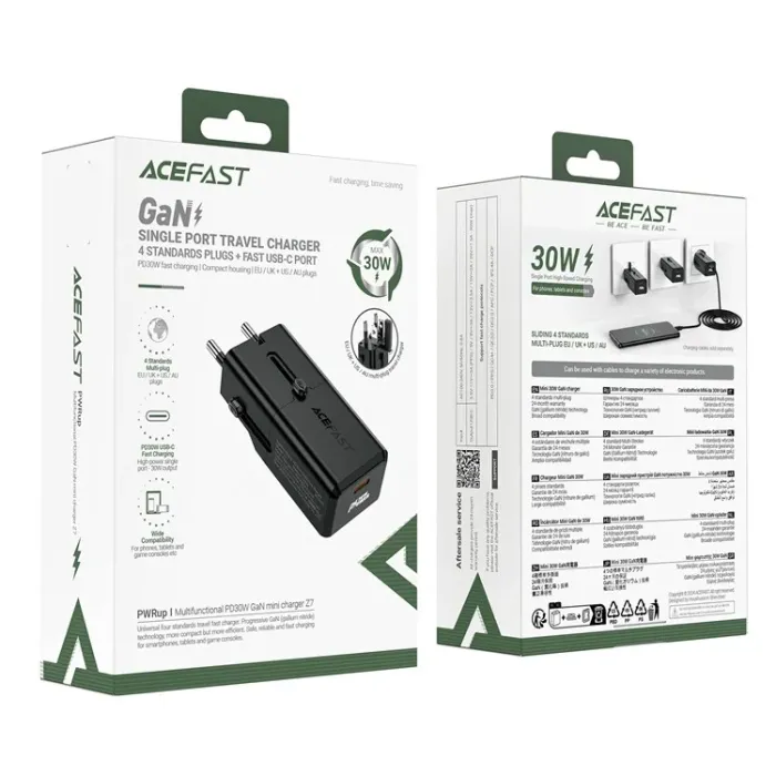 Адаптер Acefast Z7 Multifunctional PD30W GaN Mini
