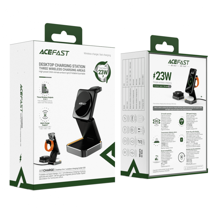 Бездротова зарядка Acefast E20 Desktop 3in1 Series
