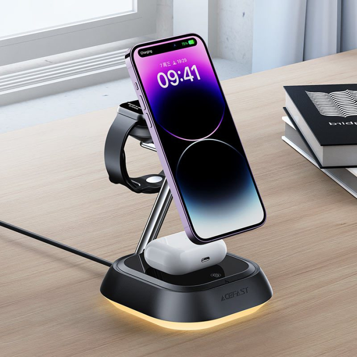 Бездротова зарядка Acefast E16 Desktop 3in1 Charging Series