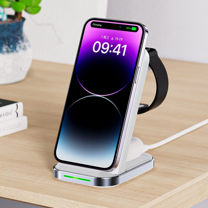 Бездротова зарядка Acefast E15 3in1 Charging Stand