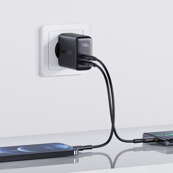 Адаптер Acefast A9 USB-C+USB-C PD 40W