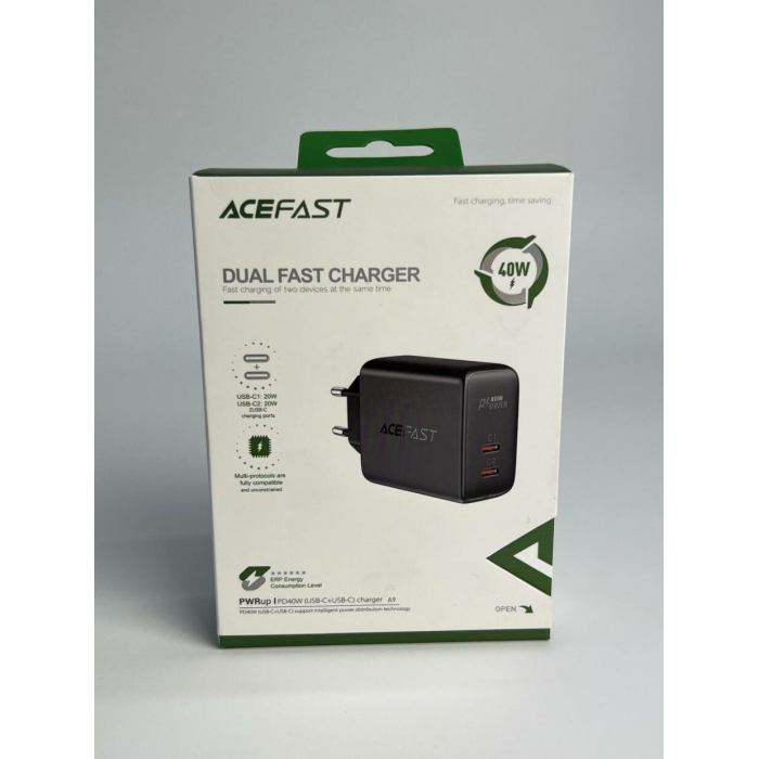 Адаптер Acefast A9 USB-C+USB-C PD 40W