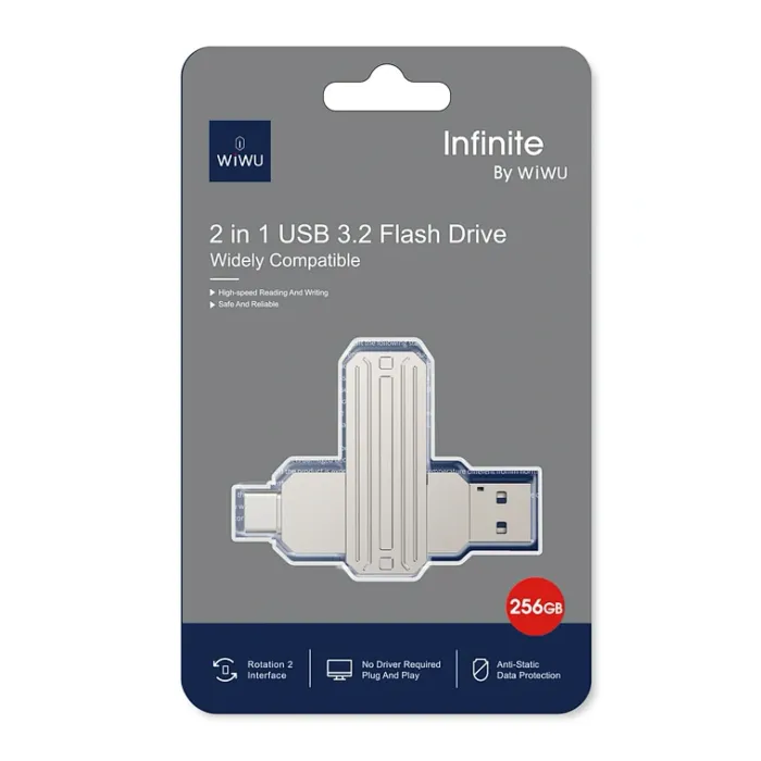 Флеш накопитель WiWU Wi-FD003 128G 2in1 USB + USB-C Infinite Series
