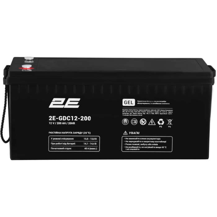 Батарея до ДБЖ 2E 2E-GDC12-200 12V 200Ah (2E-GDC12-200) UA