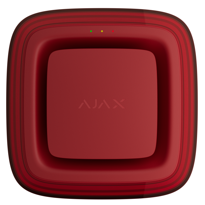 Бездротовий адресний пожежний оповіщувач світловий Ajax EN54 FireProtect (VAD) Jeweller Red