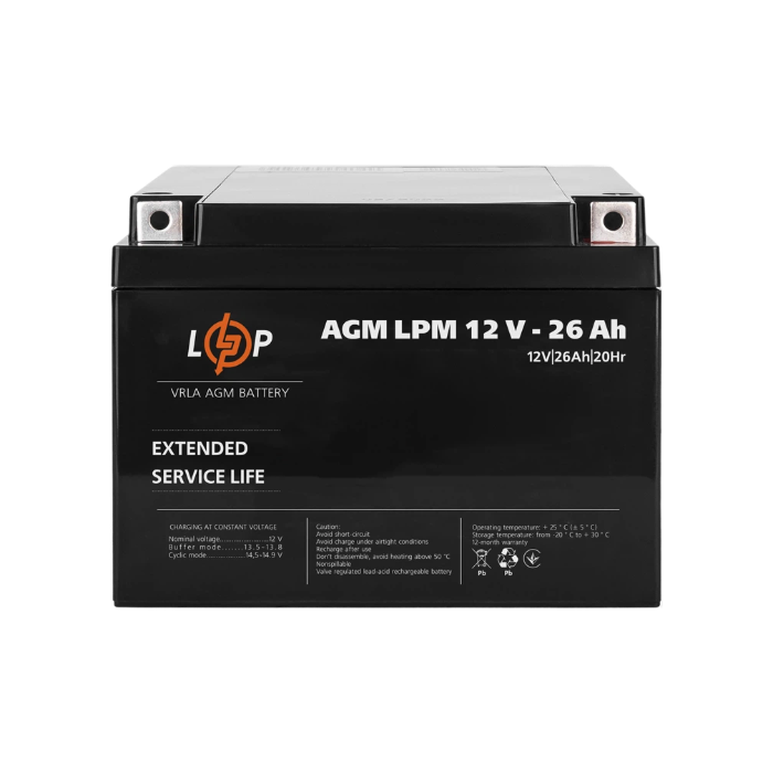 Батарея до ДБЖ LogicPower LPM 12В 26Ач (4134) UA