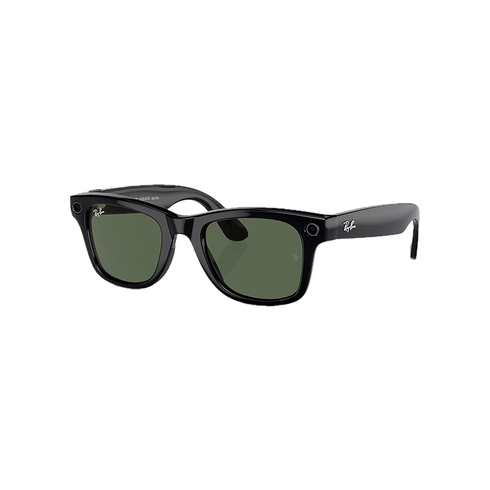 Ray-Ban Meta Wayfarer Shiny Black Frame Green Lenses