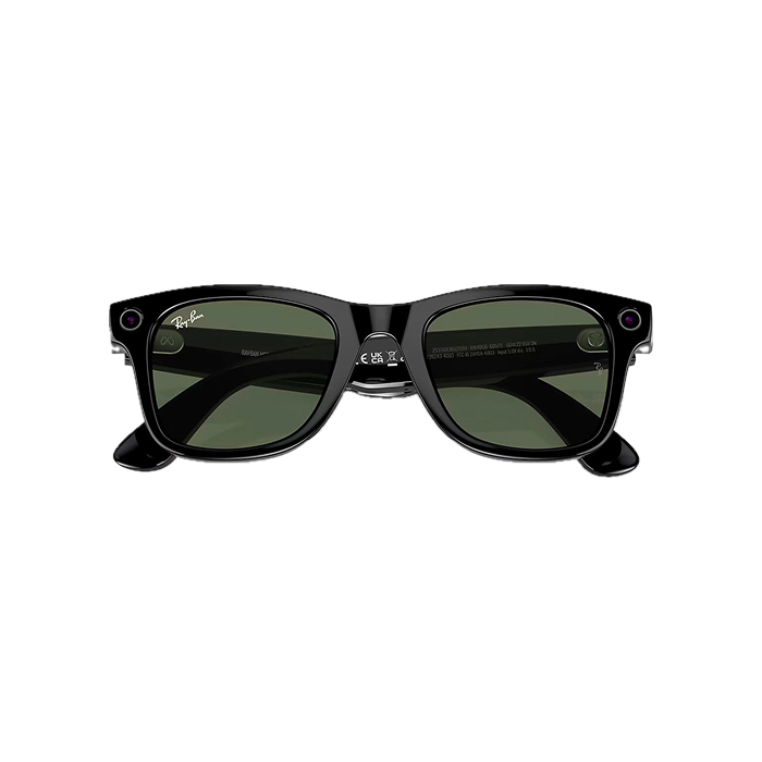 Ray-Ban Meta Wayfarer Shiny Black Frame Green Lenses