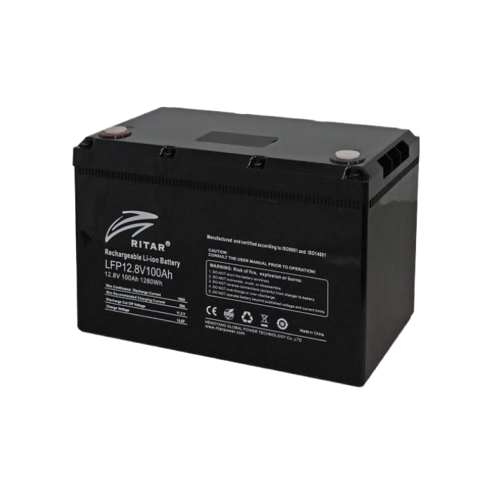 Акумуляторна батарея ДБЖ RITAR LFP12.8V100Ah G1, 12 В 100 Aгод, LiFePo4