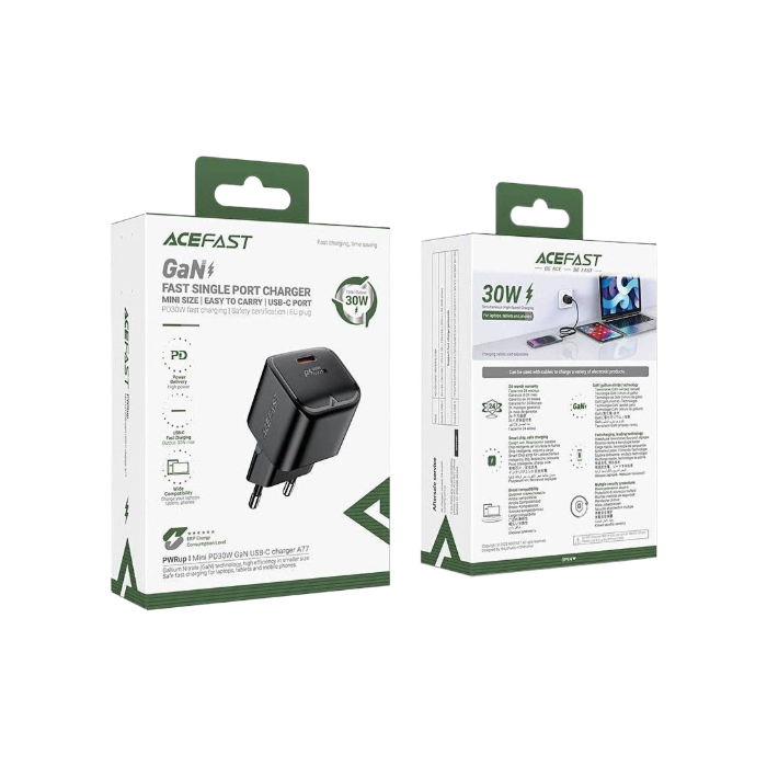 Адаптер Acefast A77 USB-C Mini PD30W GaN