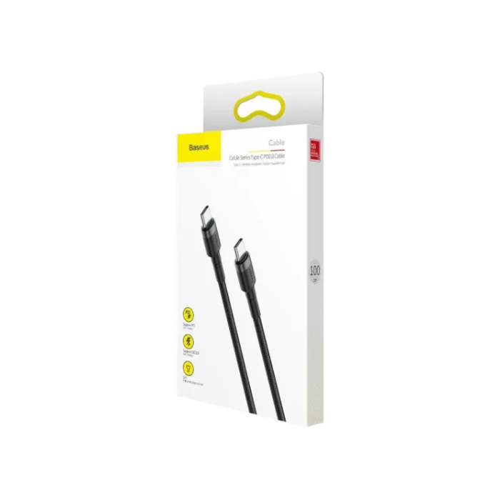 Кабель Baseus Cafule Type-C to Type-C PD 2.0 60W (1m) (gray/black)