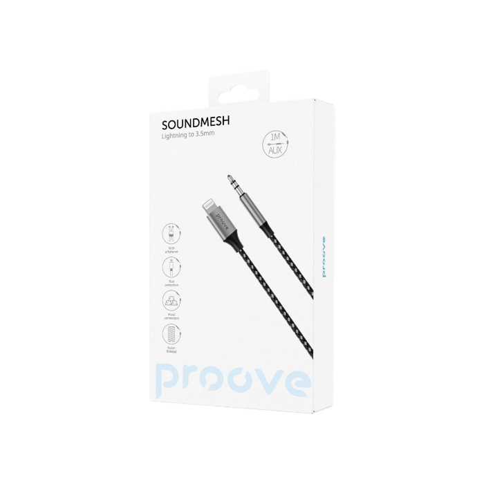 Кабель AUX Proove SoundMesh Lightning to 3.5mm (1m) (gray)