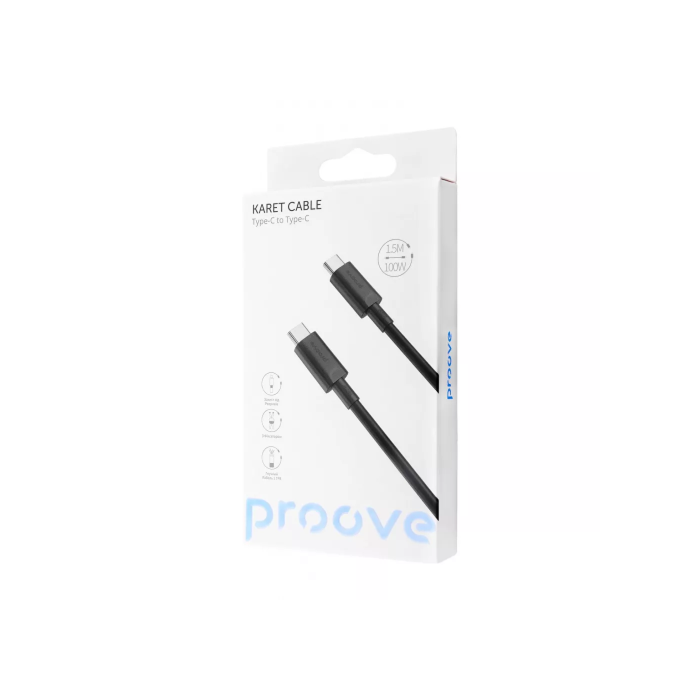 Кабель Proove Karet Type-C to Type-C 100W (1,5m) (black)
