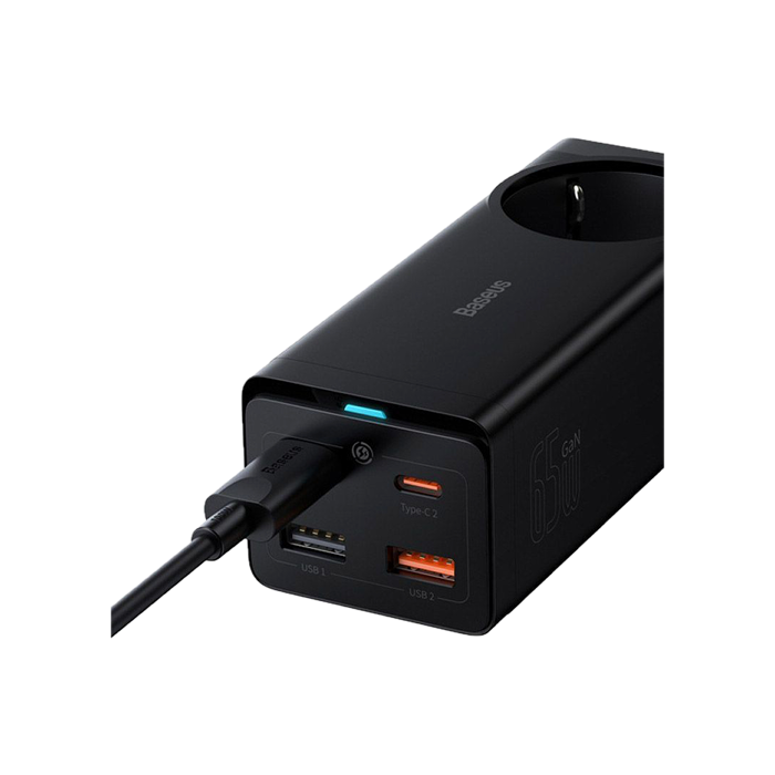 Зарядний пристрій Baseus GaN3 Pro Desktop Powerstrip 65W (2xType-C + 2xUSB + AC) EU