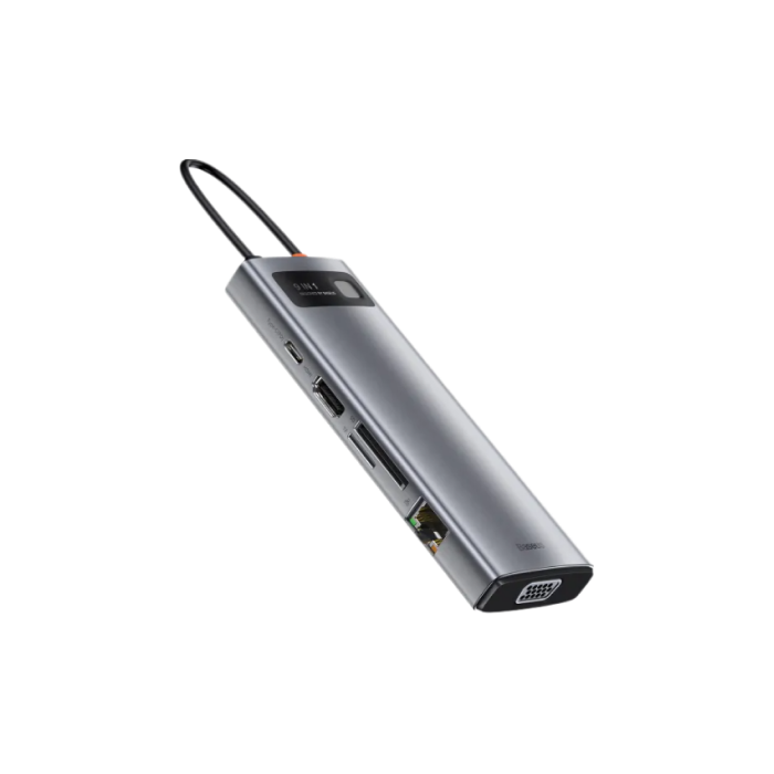 USB-Хаб Baseus Metal Gleam Series 9-in-1 Type-C Gray