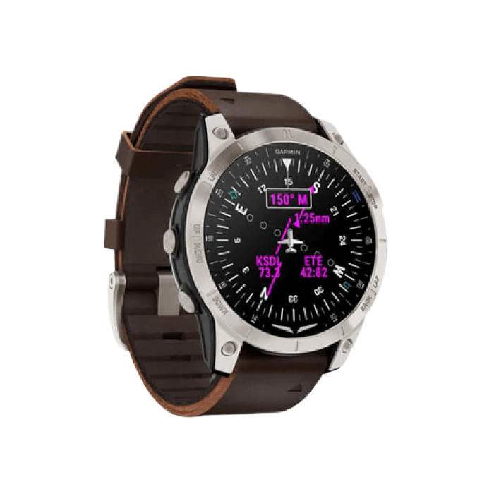 Garmin D2 Mach 1 Aviator Smartwatch with Oxford Brown Leather Band