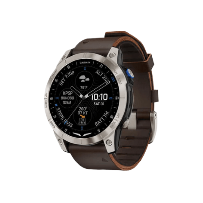 Garmin D2 Mach 1 Aviator Smartwatch with Oxford Brown Leather Band