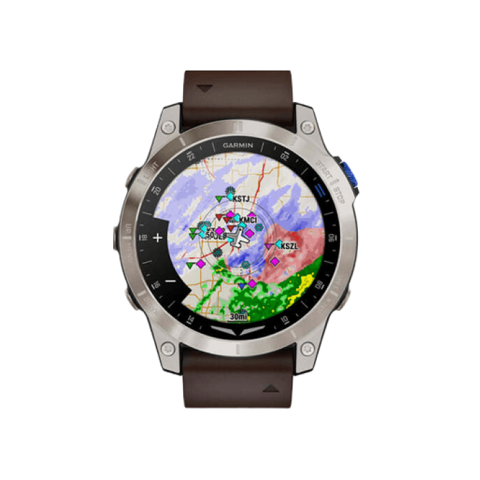 Garmin D2 Mach 1 Aviator Smartwatch with Oxford Brown Leather Band (010-02582-54,010-02582-55)